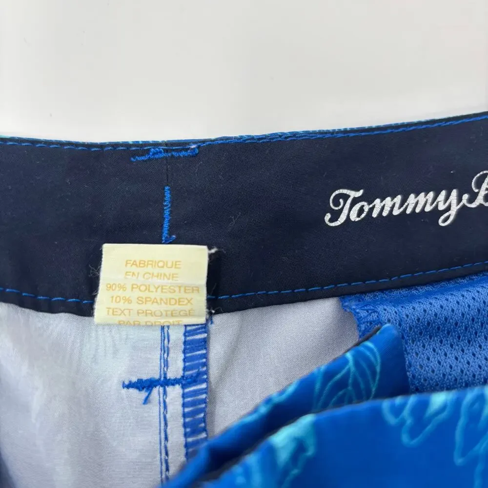 Tommy Bahama Mens Sz34 Blue Hawaiian Floral‎ Pattern Drawstring Shorts